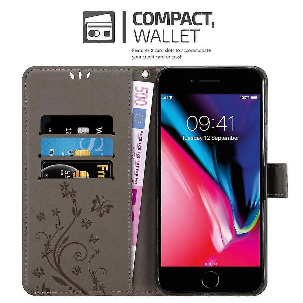 iPhone 7 PLUS / 7S PLUS / 8 PLUS 保护壳 - 花卉图案和卡槽