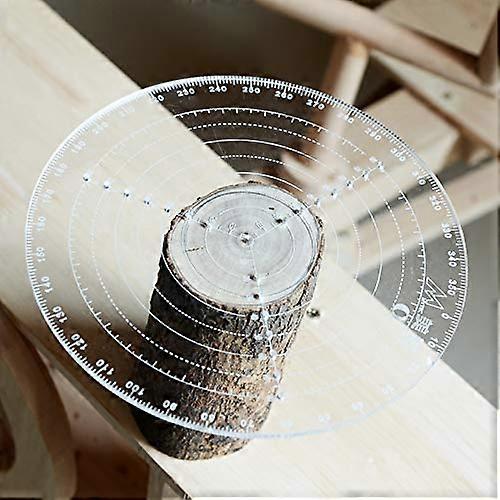 300mm Acrylic Circle Center Finder for Wood Turning with Precise Marking and InchScaled Guide