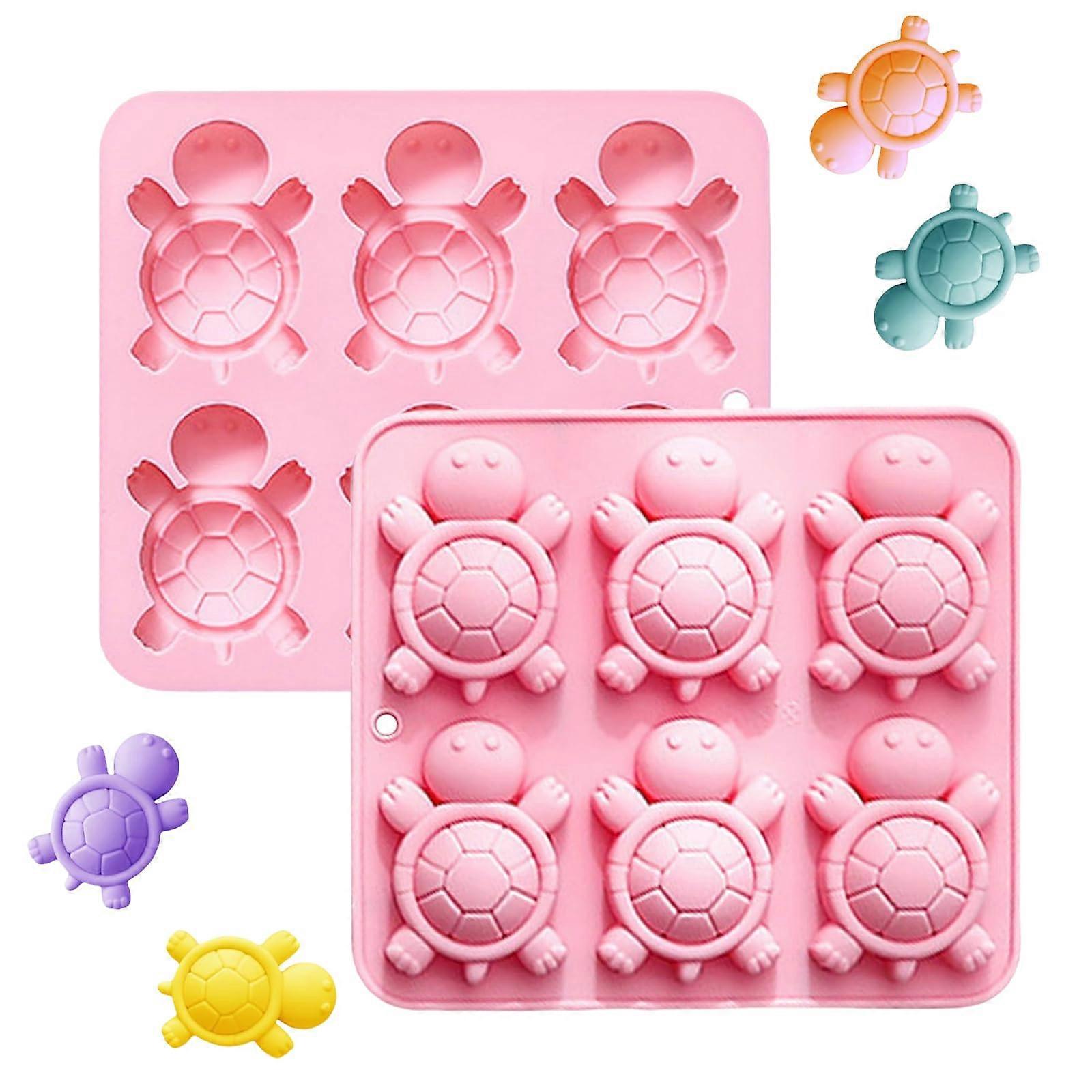2 Pack Turtle Silicone Baking Molds, 6 Cavity Chocolate Candy Molds, Food Grade, Easy Release