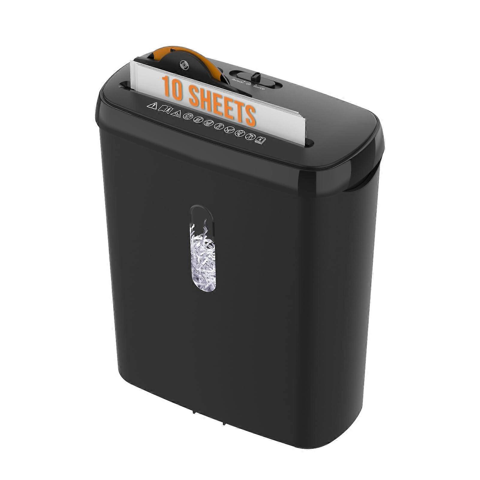 10Sheet Strip Cut Paper Shredder P2 Security Level with CD and Credit Card Slot for Home Office