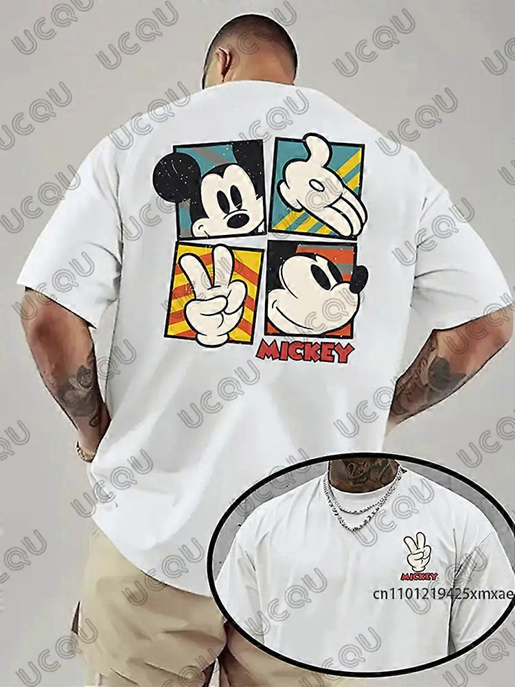 Disney Mickey Mouse T-shirt imprim�� graphique pour hommes ��t�� �� manches courtes t-shirts hommes v��tements sport d��contract�� surdimensionn�� C