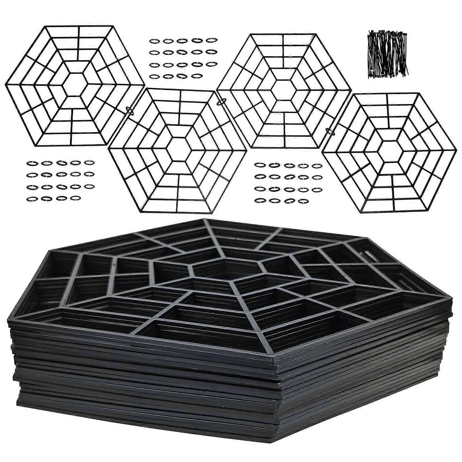 Pond Netting Koi Pond Protector Blocks Predators Floating Hexagon Mesh Cover 20 Pack Black