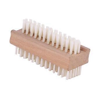 Double Sided Wooden Nail Cleaning Brush with Soft Bristles for Gentle Deep Cleaning of Hands and Nails