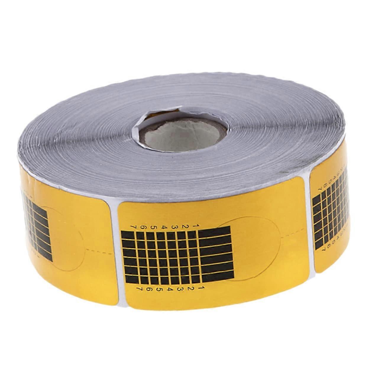 Square Nail Forms for Acrylic Nails with Precise Length Markings and Gold Adhesive Design 1 Roll