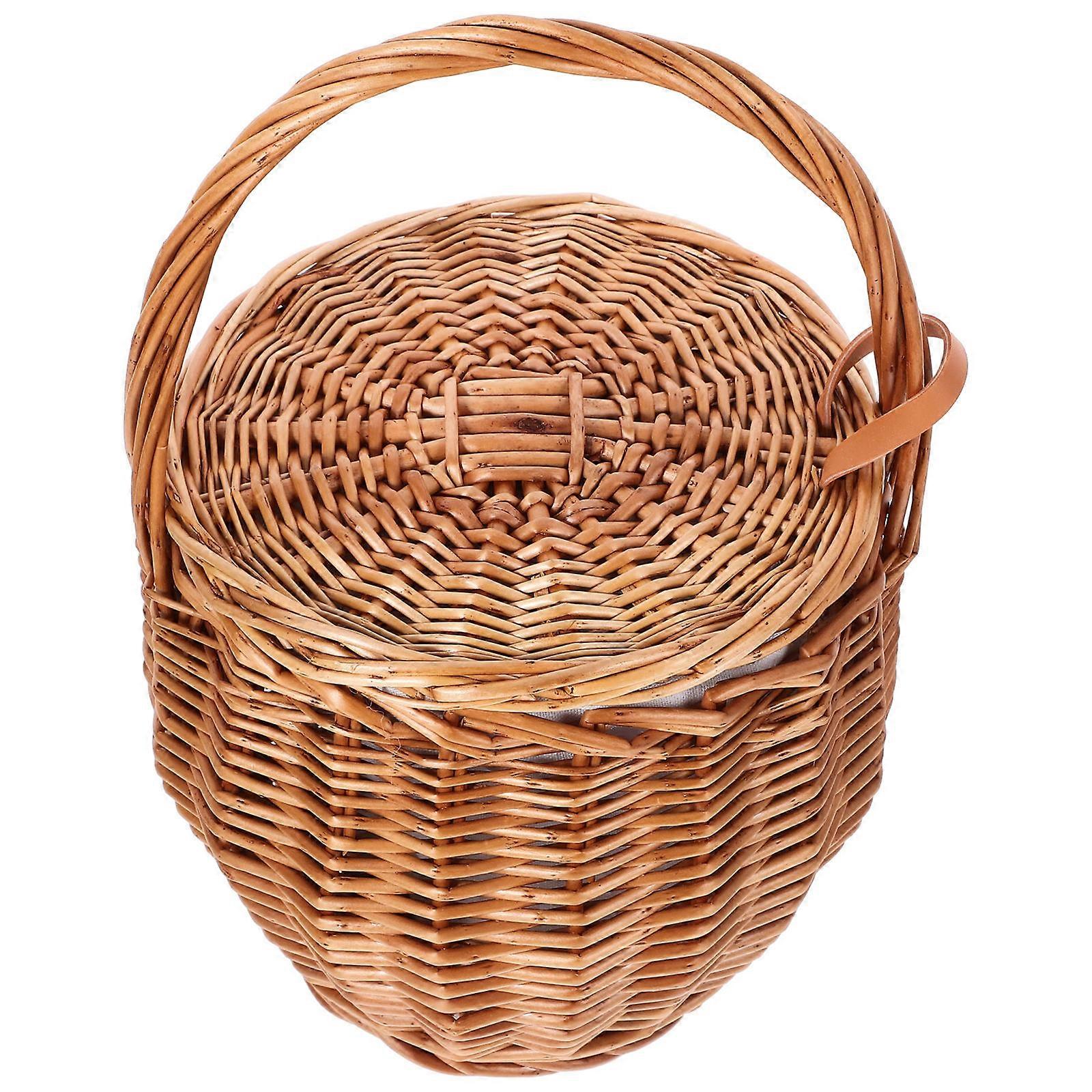 Picnic Basket Handwoven for Fruit and Vegetable Storage