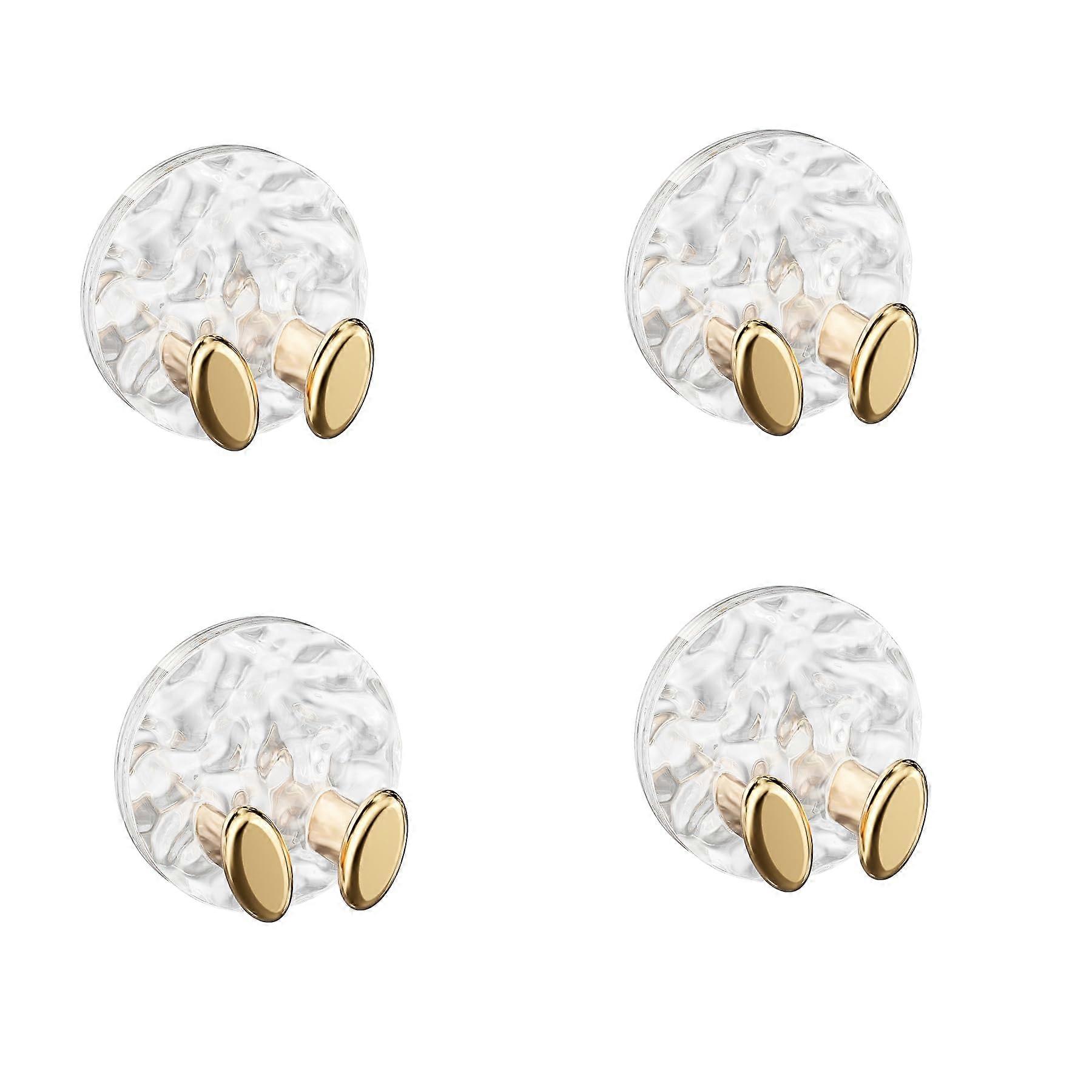 4pcs Adhesive Wall Hooks for Cables Cord Organizer Hooks SpaceSaving Strong Hold Golden