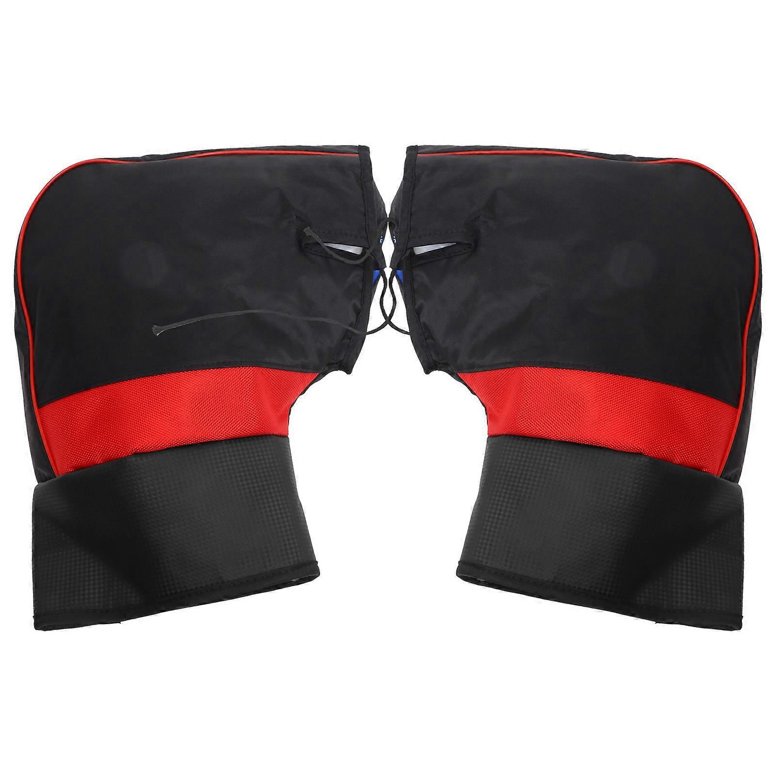 Black Motorcycle Handlebar Mitt for Winter 1Pair Warm Gloves