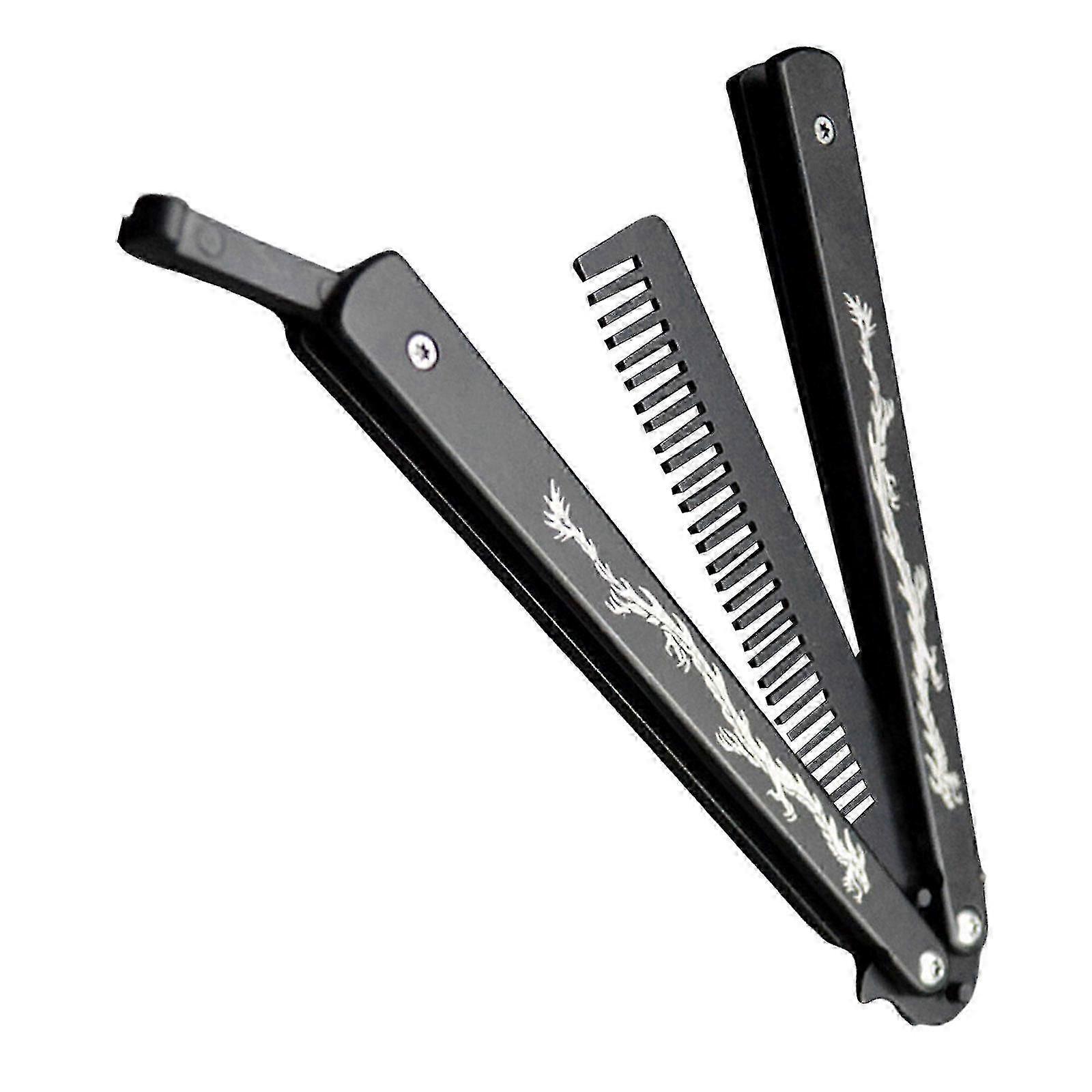 2025 Butterfly Comb Hair Styling Tool Unsharpened Foldable Training Comb Black