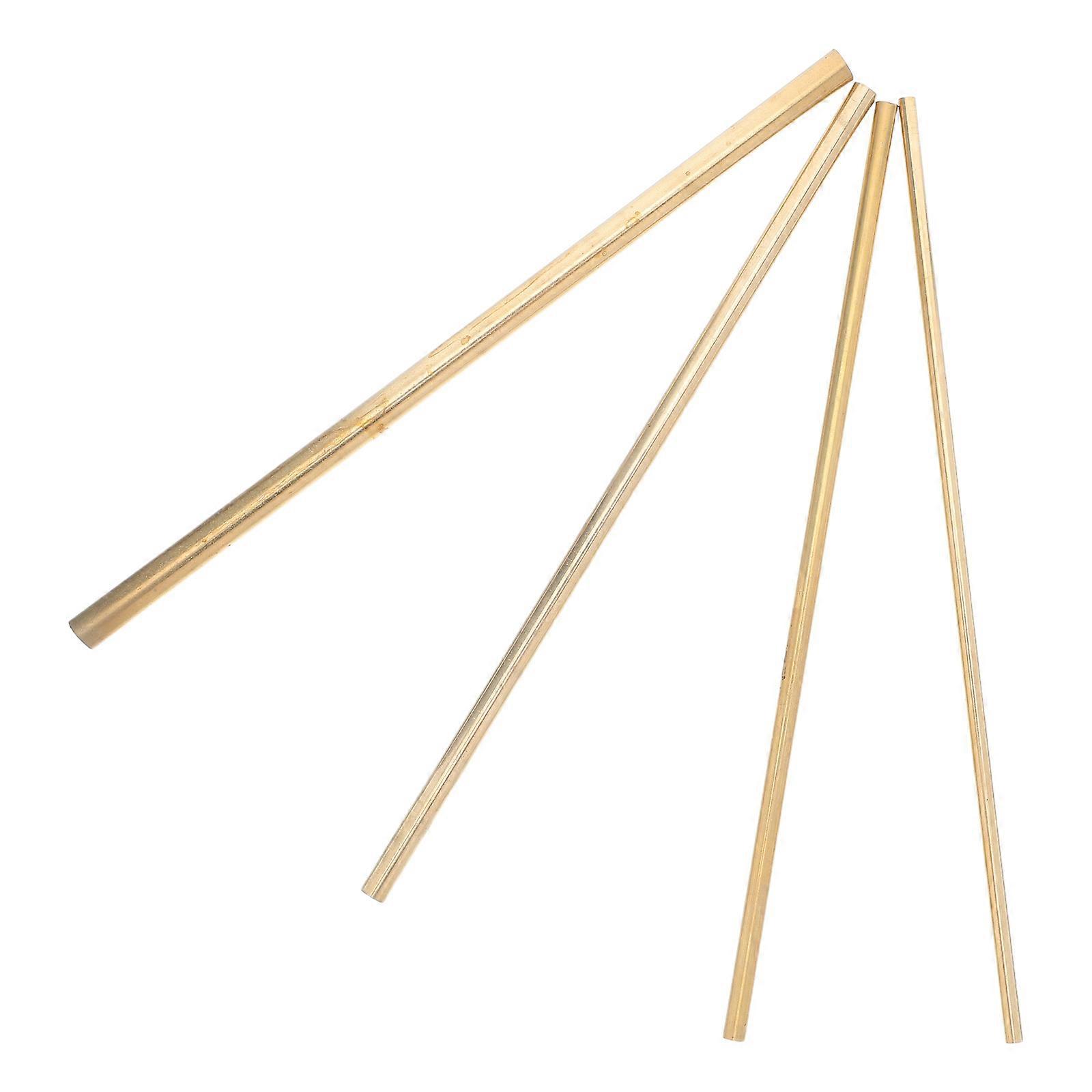 Golden Brass Rod Solid Round Rod for Laboratory Use 8Pcs Durable Set