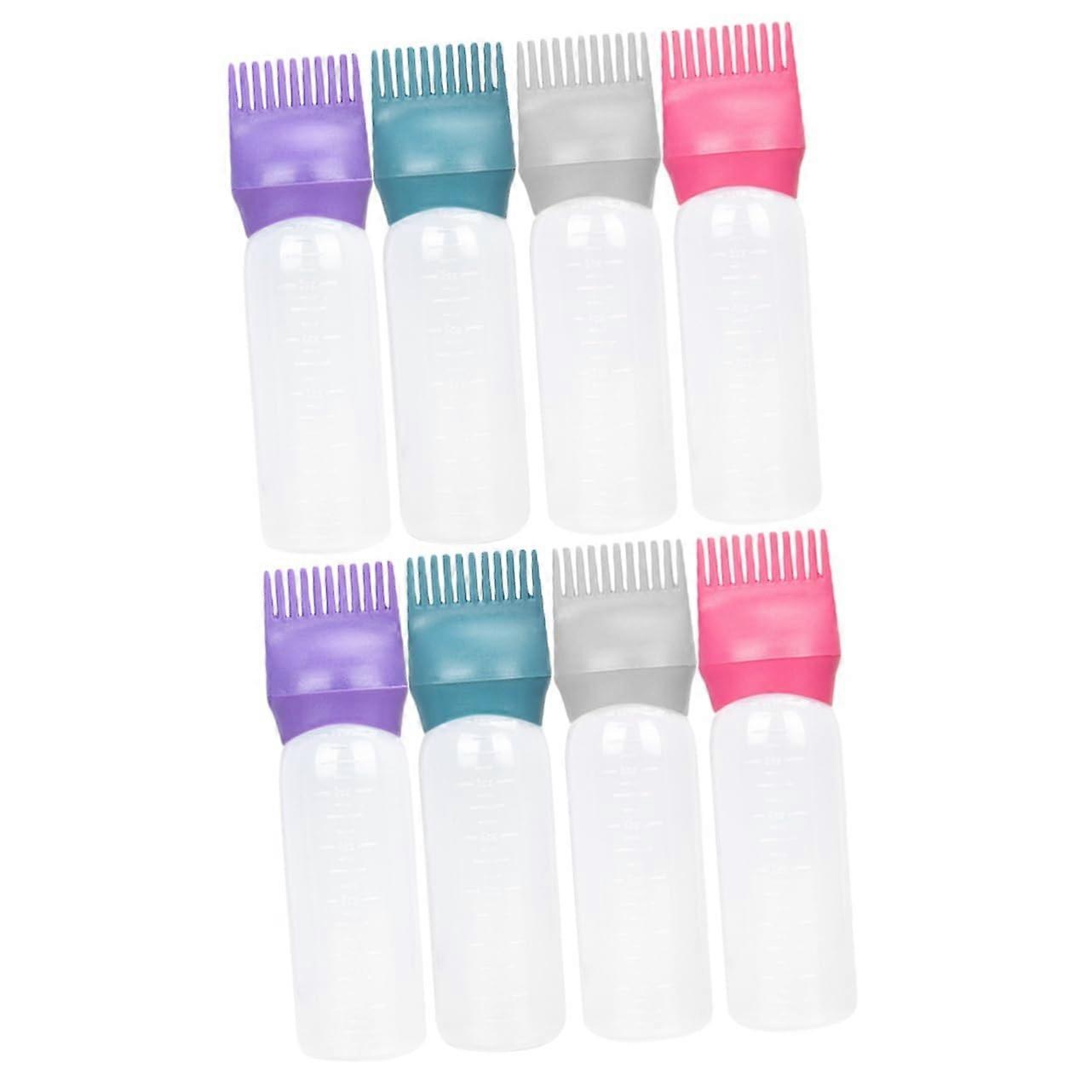 8pcs Hair Dye Applicator Bottle Set with Comb Tip for Precise Root Coverage and Controlled Dispensing
