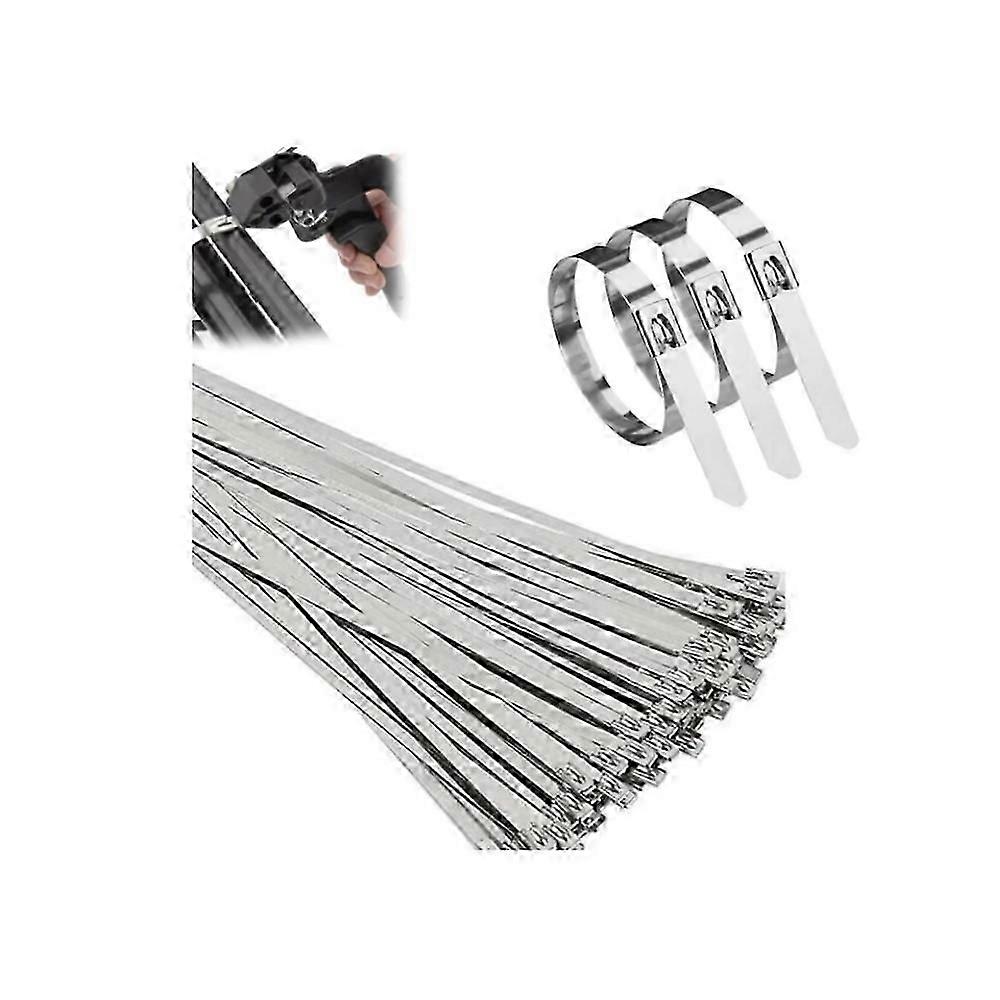 100pcs Peachloft Zip Ties,Multi-purpose Locking Cable Metal Zip Ties,Stainless Steel