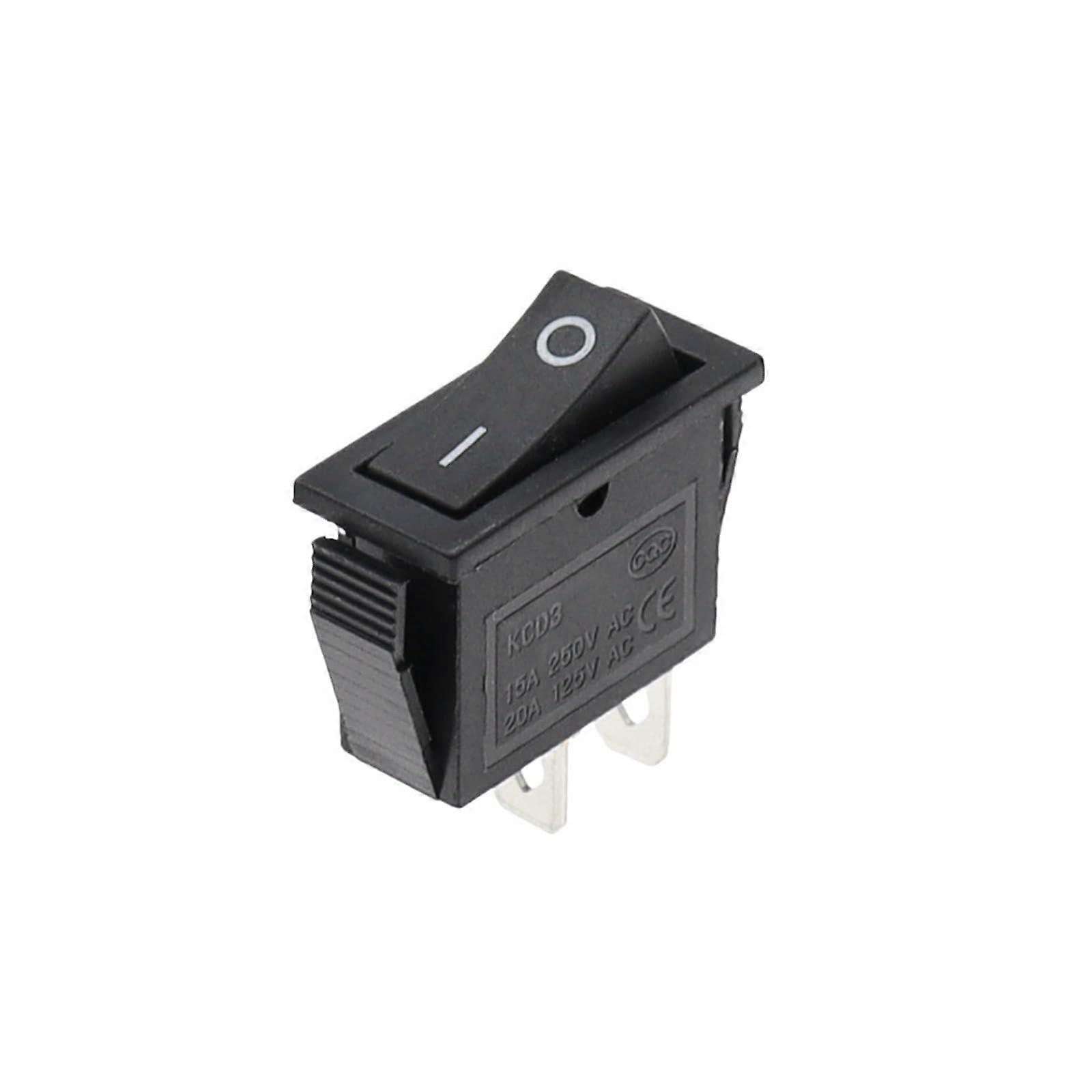 10PCS Black KCD3 Illuminated Rocker Switch 2 Pin On Off Power Control 2 Position Durable