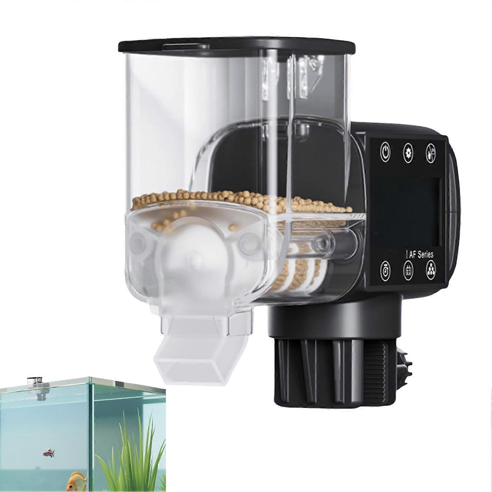 Automatic Fish Feeder with Timer, Battery Operated Aquarium Feeder, Programmable Digital Display