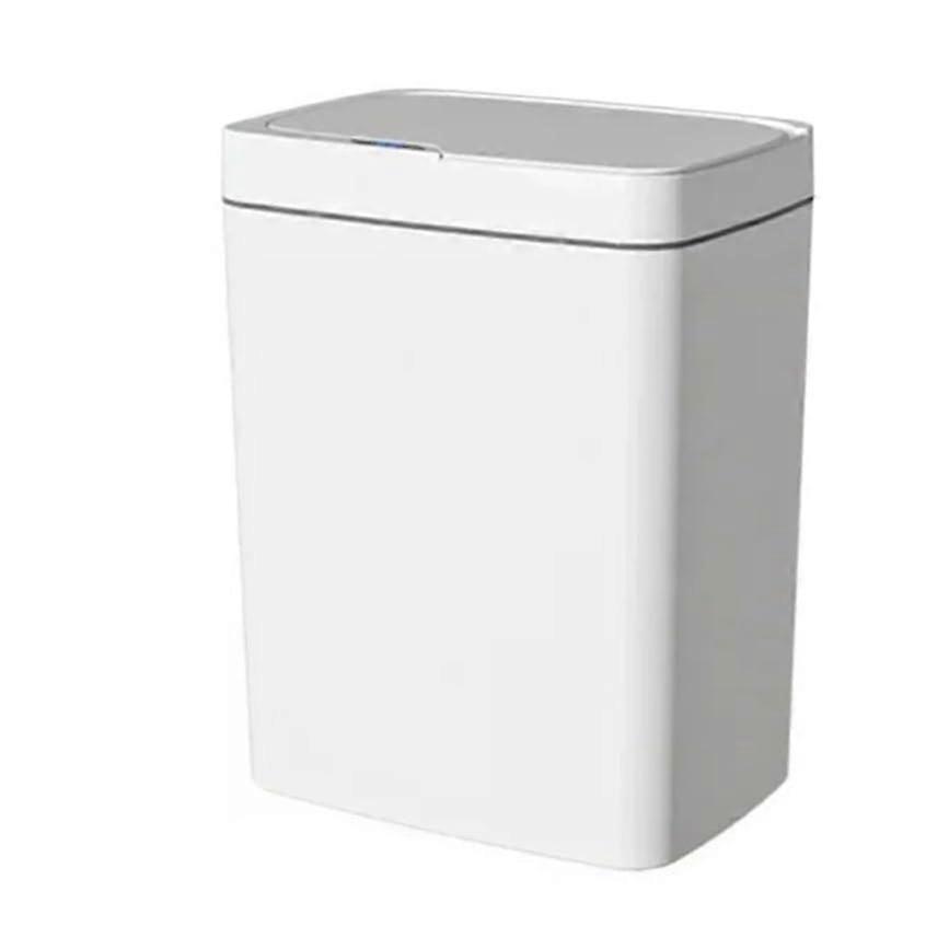 15L Touchless Trash Can with Automatic Bagging, OdorSealing Lid, Smart Sensor for Bathroom (White)