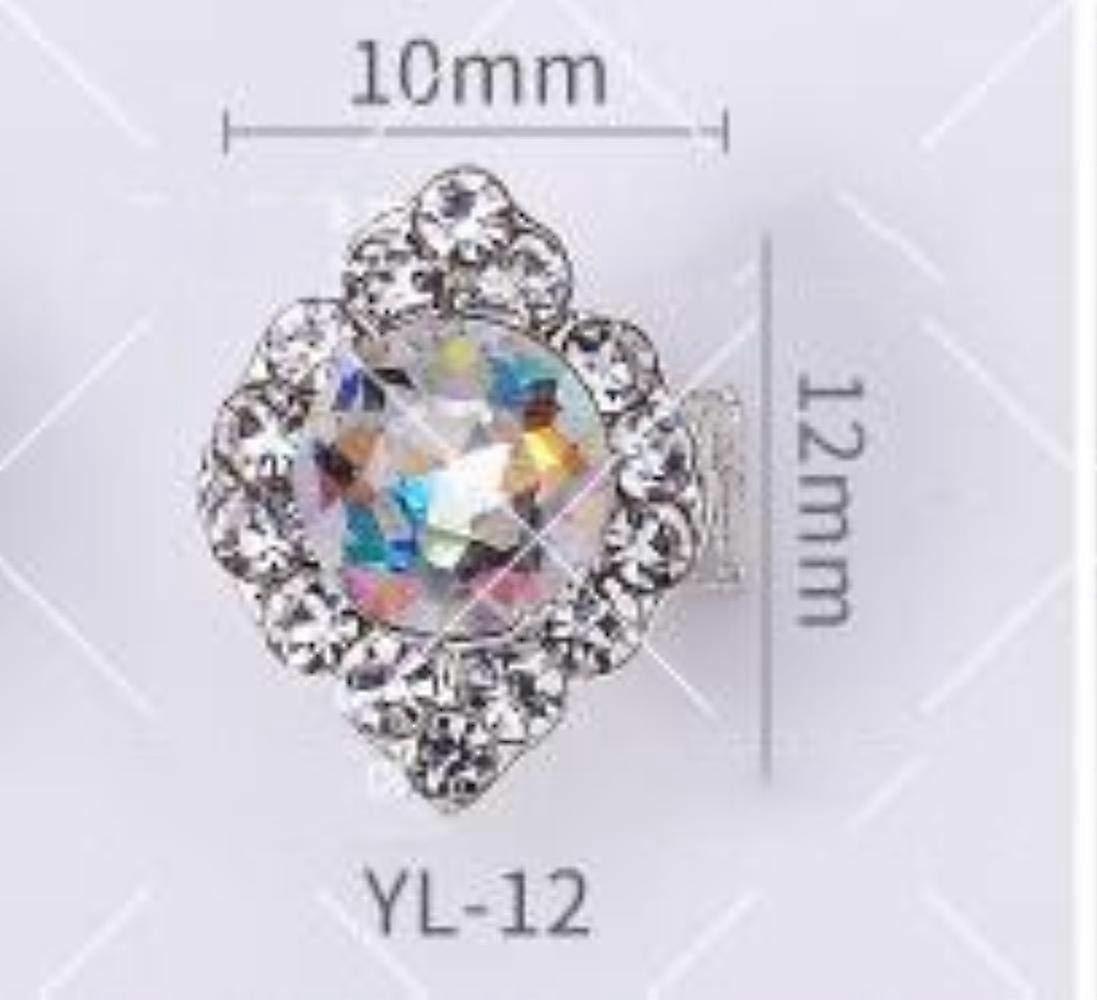 5pcs Rotational 3D Nail Art Charms Crystal Spinner Rhinestones MultiAngle Light Reflection