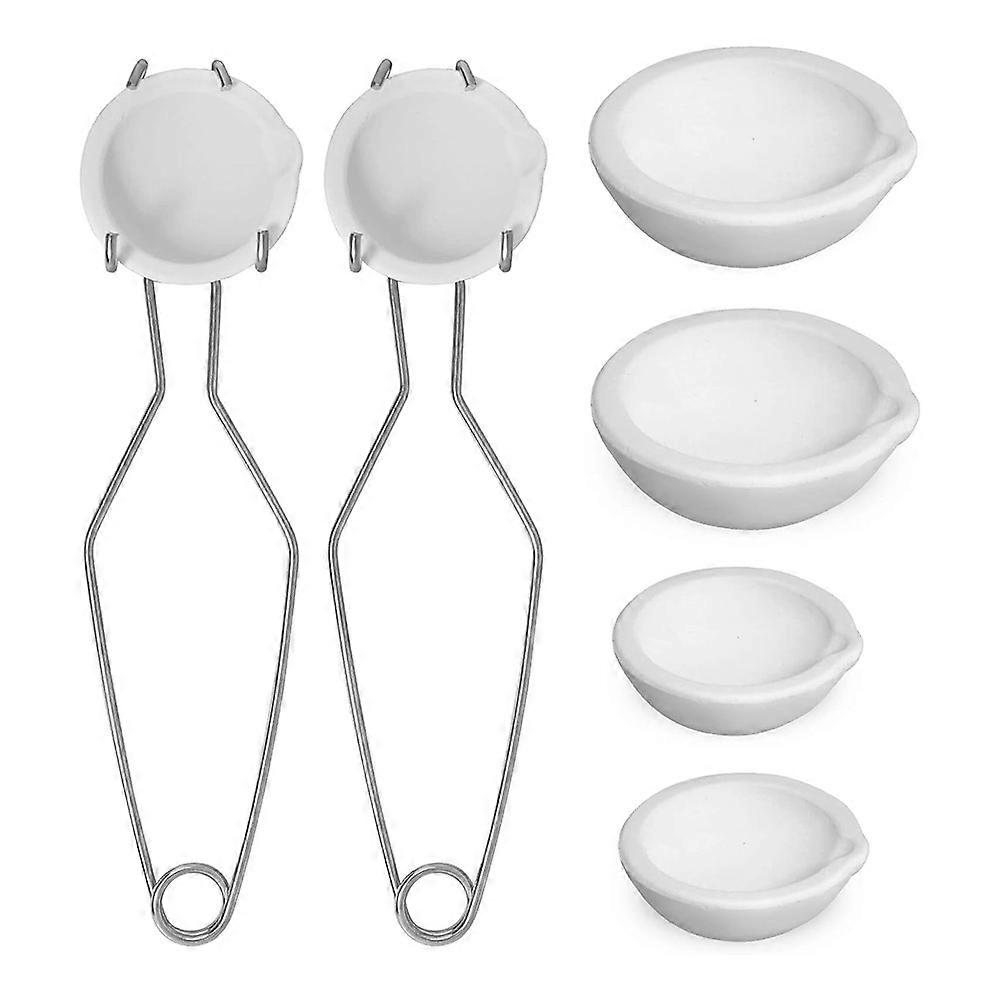Kit de fundição para fusão com 8 peças, cadinhos de quartzo de 2,3 polegadas e cadinhos de quartzo de 2,8 polegadas, alça com clipe de chicote 2A