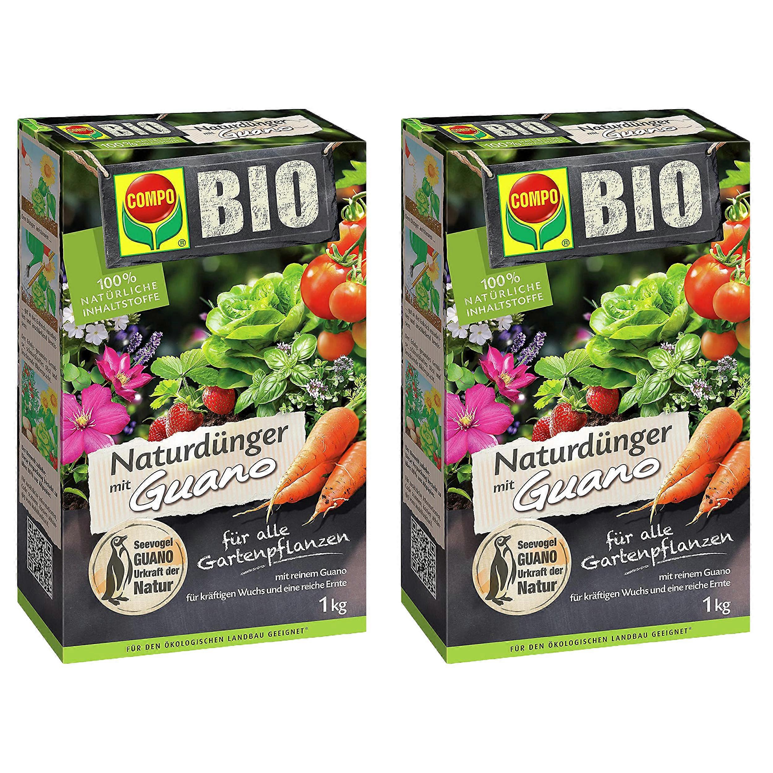 2 x COMPO BIO Natural Fertilizer Guano, 1 kg