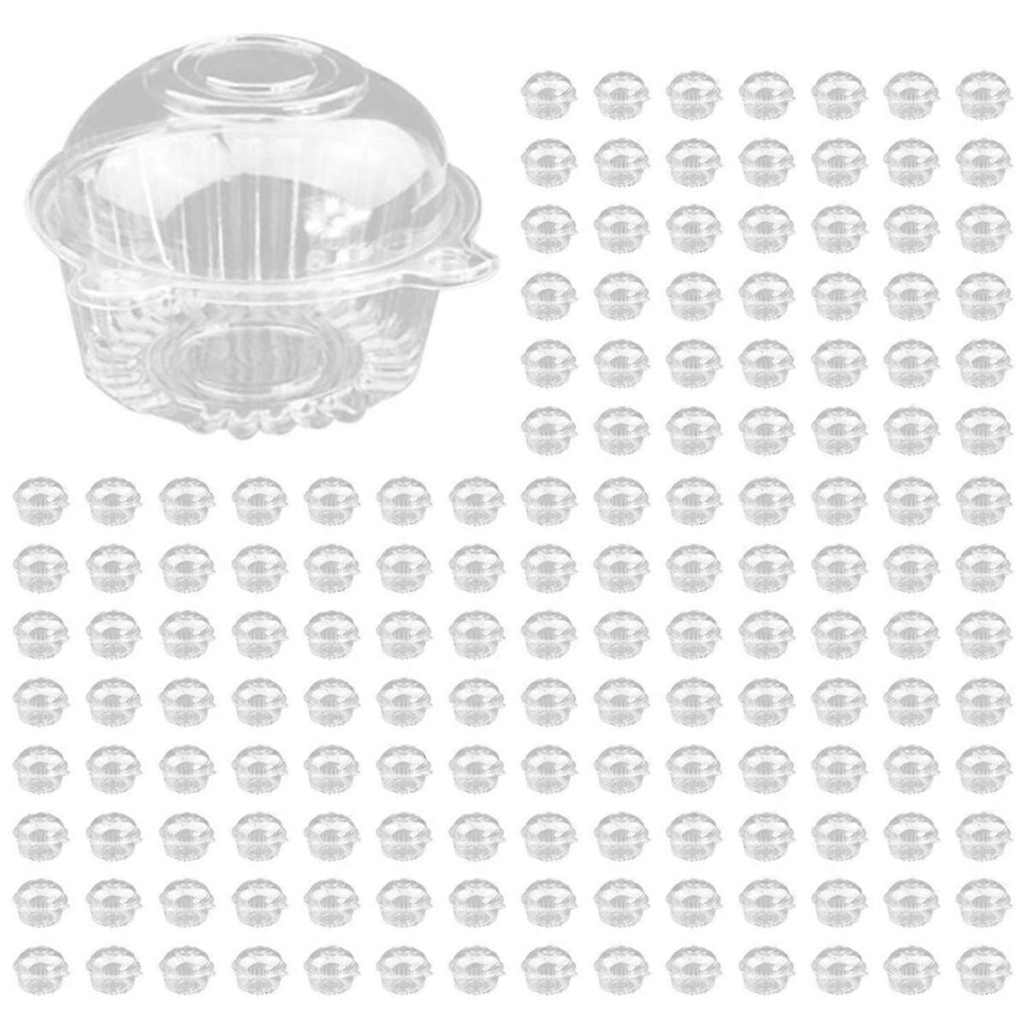 100 Clear Plastic Cupcake/Mummy Holder Boxes