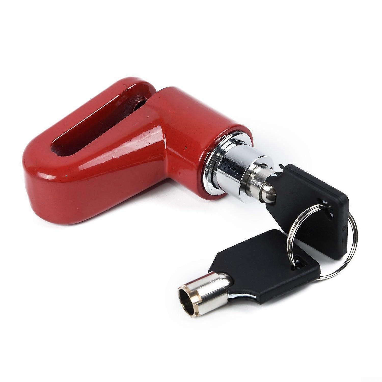 Anti Theft Disc Brake Lock for Motorcycles Scooters and Bikes, 7mm  Strength TheftResistant, Red