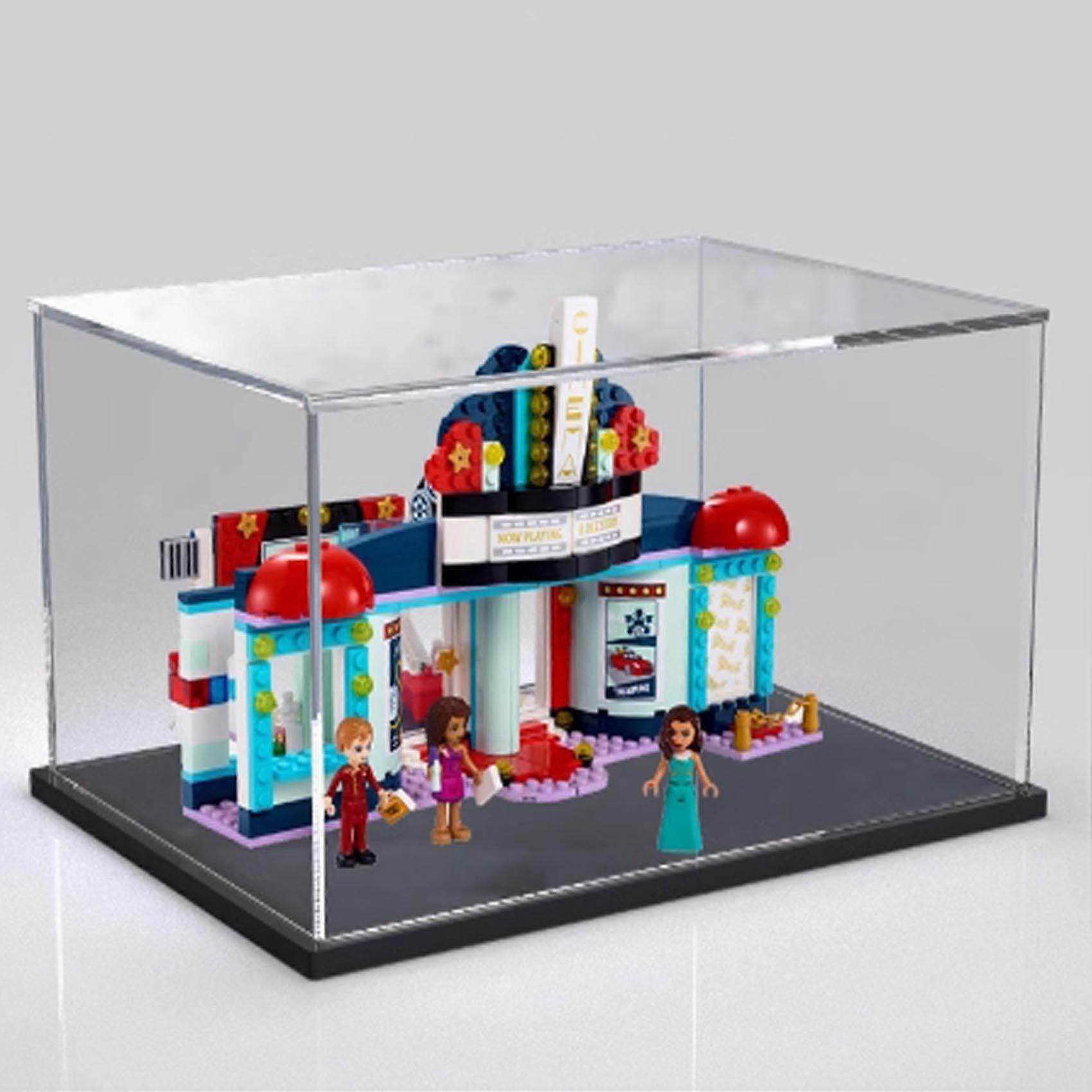 Acrylic Display Case for  41448 Cinema Model, Dustproof Clear Box with Black Base