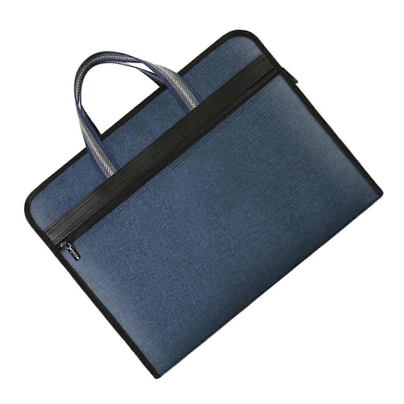 Document Organizer with Ergonomic Handle, MultiCompartment Durable Canvas File Folder Bag for Business Travel