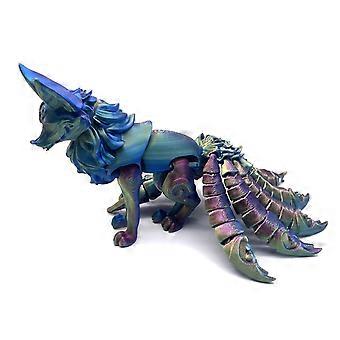 Nine-tailed Fox Action Figure Multi-jointed Movable 3D Printed Fox Model Articulated Animal Figurine