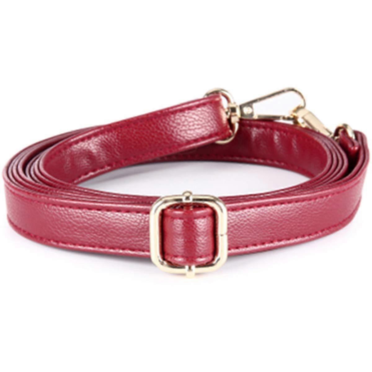 Leather Crossbody Strap Deep Red Adjustable 2cm Wide Replacement Handbag Purse Strap