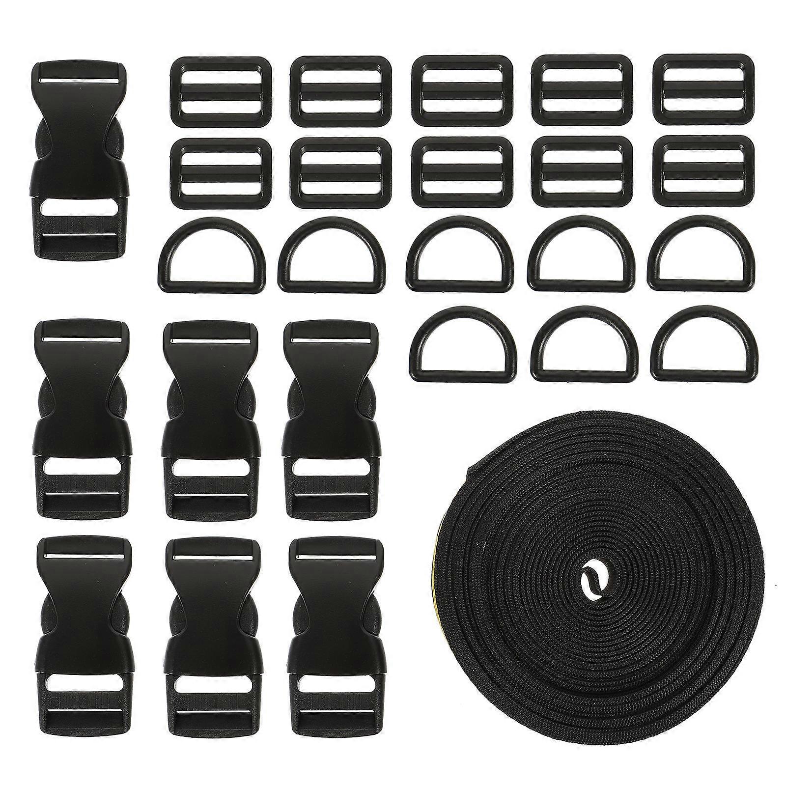 Multi-Function Luggage Belt for Fixing 2Sets Convenient Buckle Strap Black