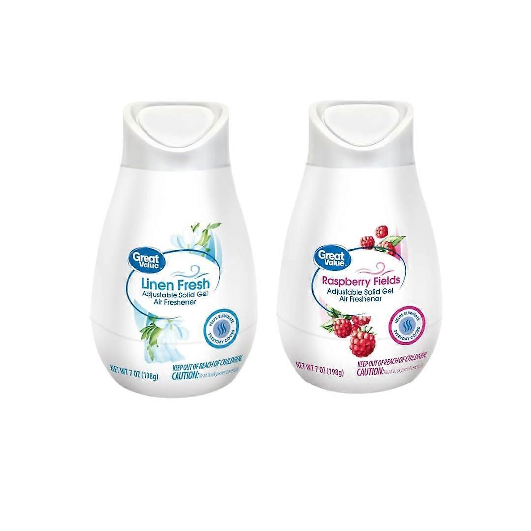 2Pack Adjustable Solid Gel Air Freshener Cones Linen Fresh Raspberry Fields Odor Eliminator 7oz