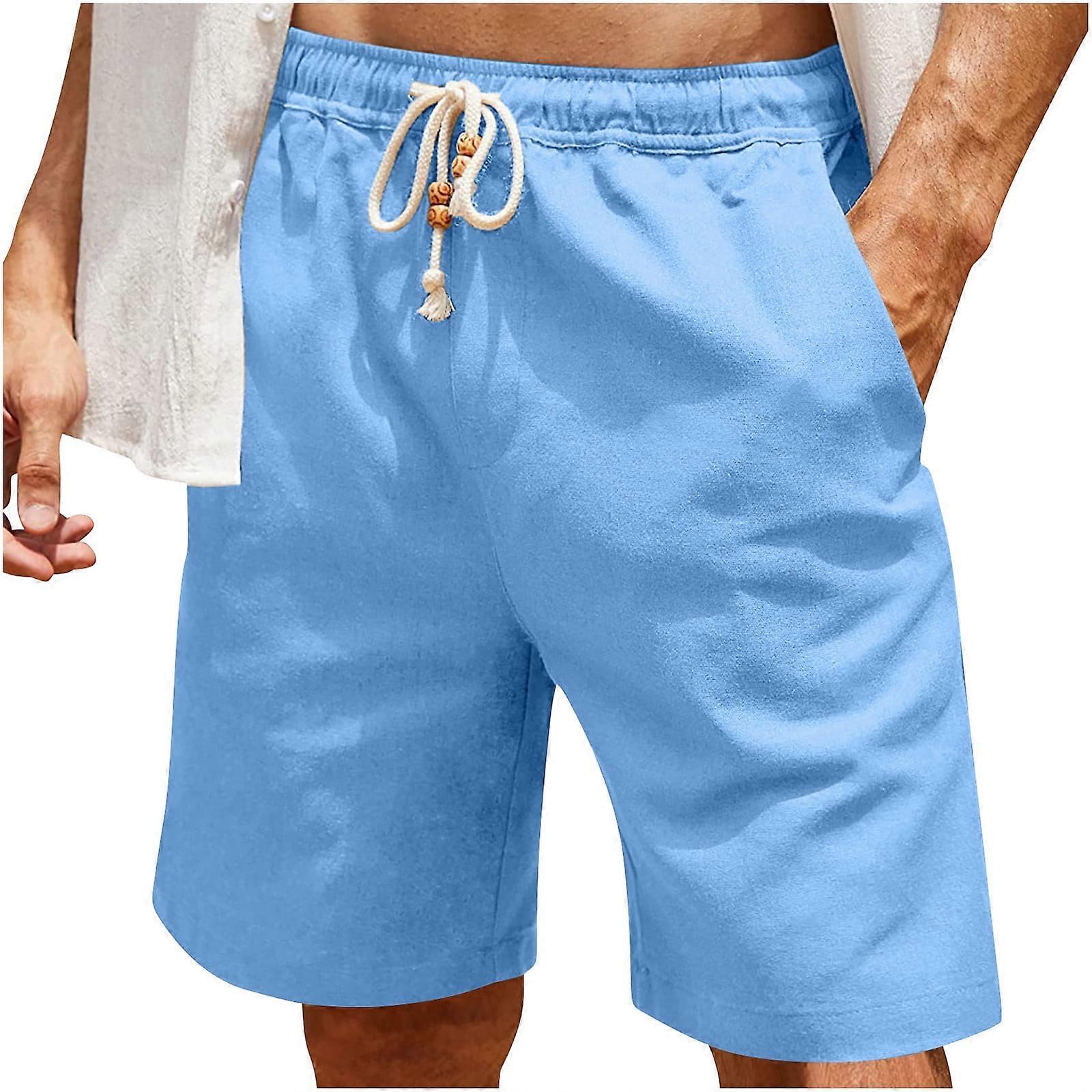 Men's Casual Solid Rugged Flex Relaxed Fit Lightweight Drawstring Pocket Canvas Cargo Work Shorts