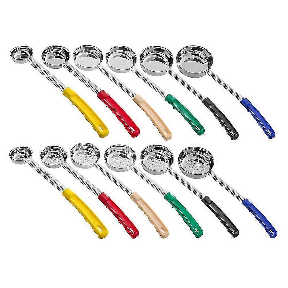 12-Piece Perforated and Solid Portion Spoons Stainless Stee Safe Kitchen Multipurpose Portion and Serving Spoons TAF