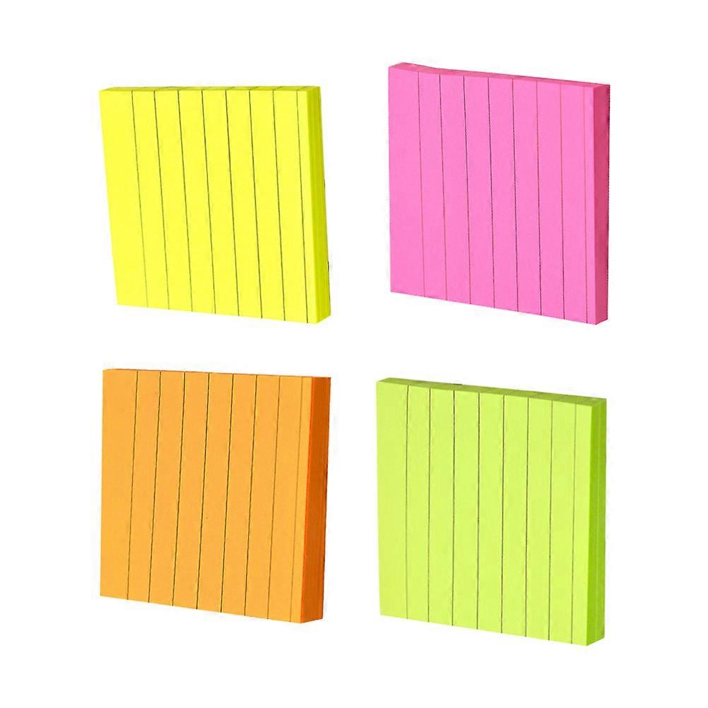 Striped Sticky Notepads for Note Taking Assorted Colors 4Pcs Set