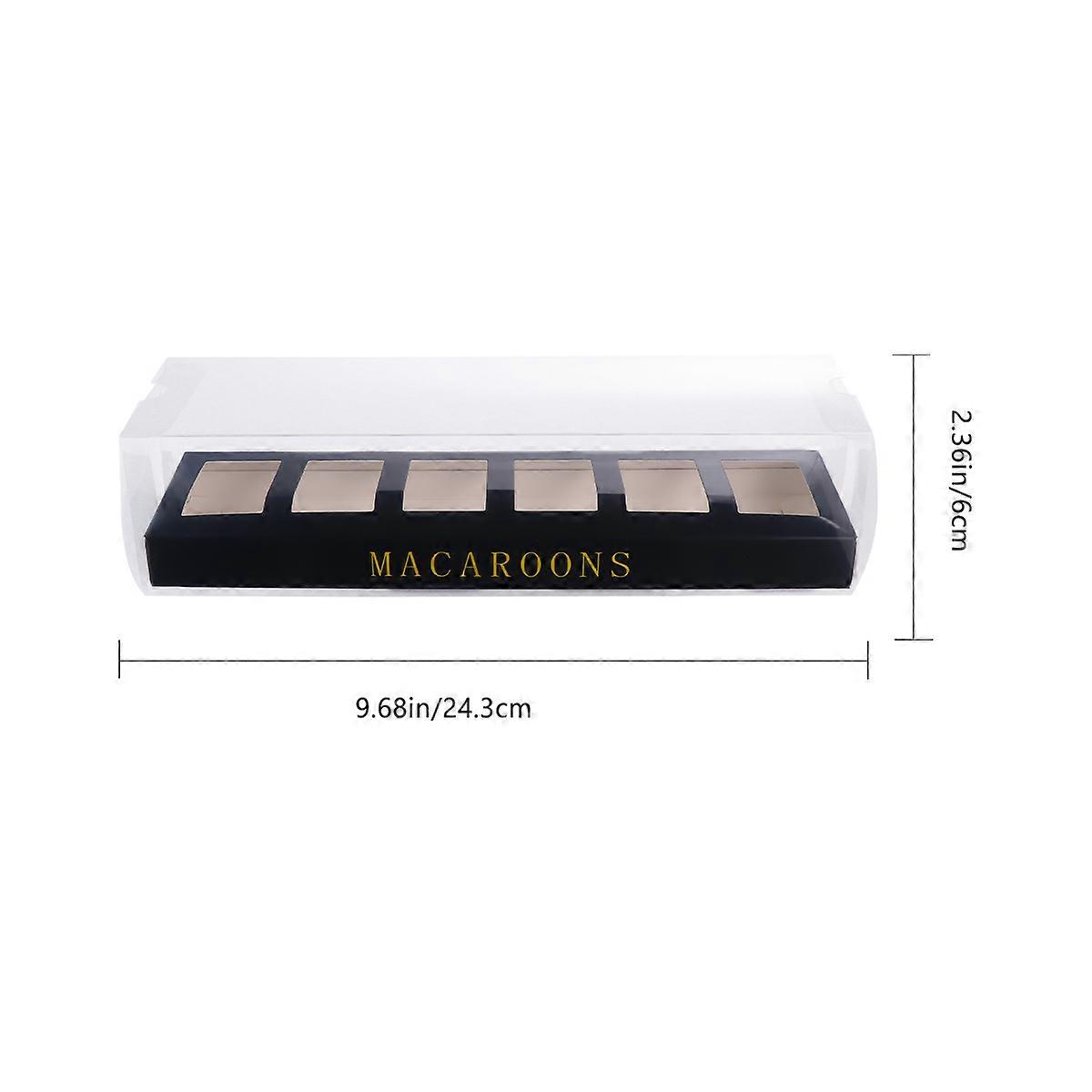 Plastic Packaging Box Macaroon for Storage 10Pcs Black Box