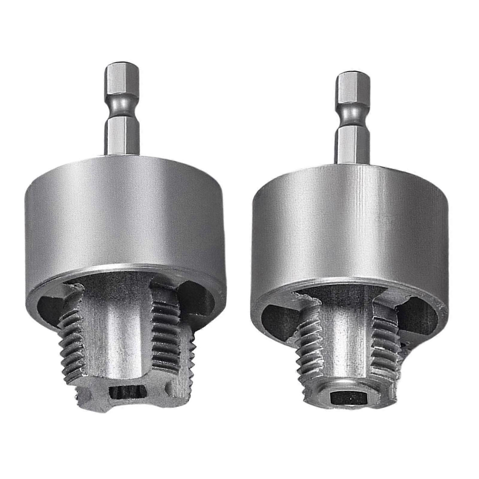 Internal & External Pipe Threading Tool,Pipe Thread Cutting Tool, 1/2'' 3/4'', Electric Drill Compatible Pipe Threader Multicolor