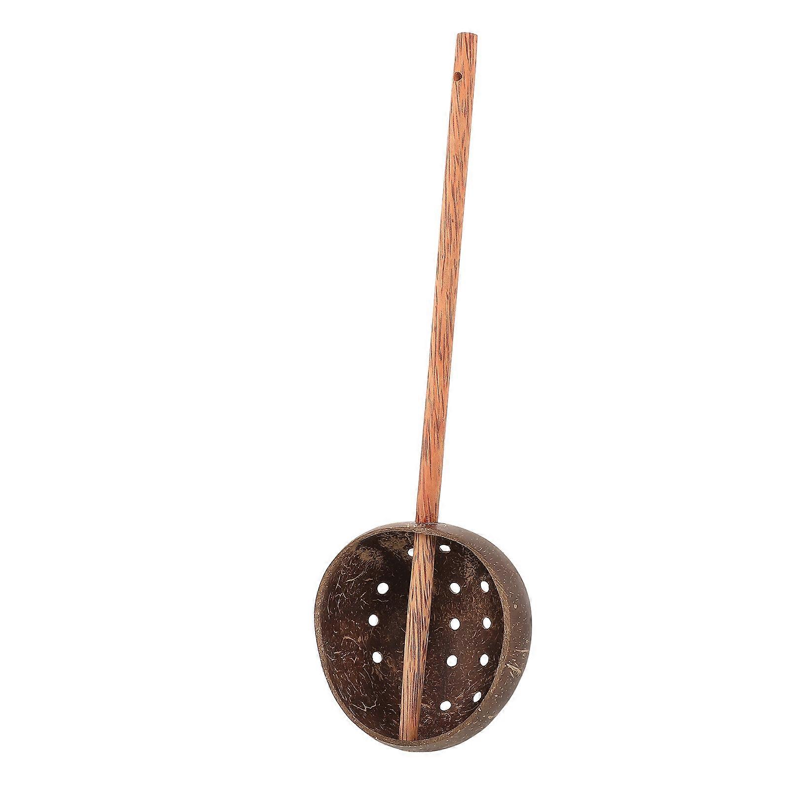 Coconut Shell Slotted Spoon for Serving Soup Multipurpose Kitchen Utensil
