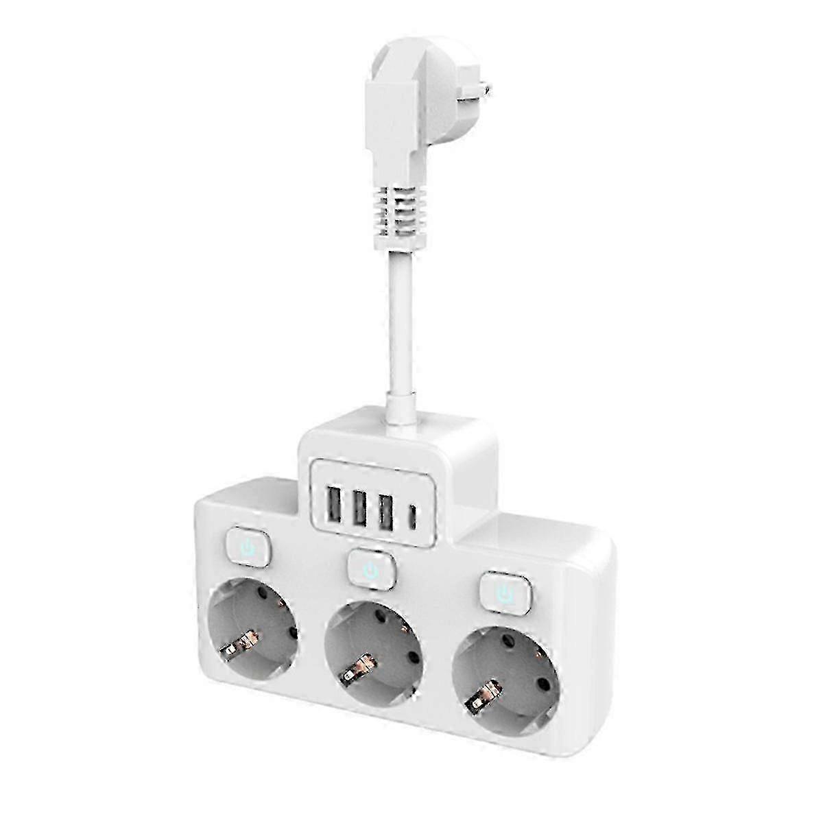 EU Plug Socket with Switch Power Strip Eu standard Socket Converter SZRH A-S