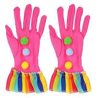1 paire de gants de clown cosplay – Gants décoratifs à rayures colorées pour fête de festival – Couvre-mains extensible pour déguisement d'Halloween