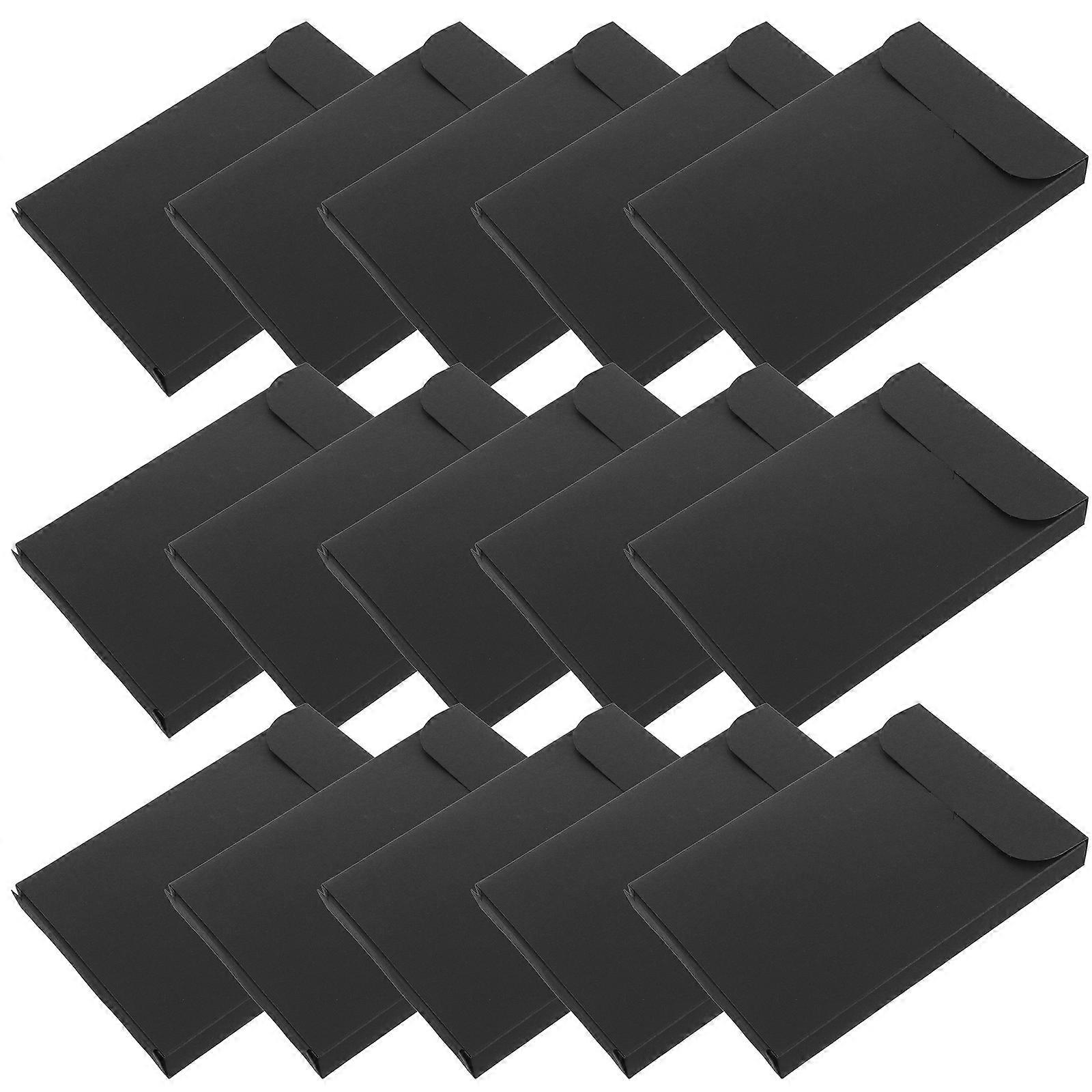 Black Kraft Paper Box Postcard Packaging Box for 20Pcs Storage