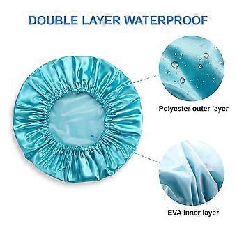 Gorros de ducha impermeables reutilizables para mujer, paquete de 4 - Protección de doble capa,