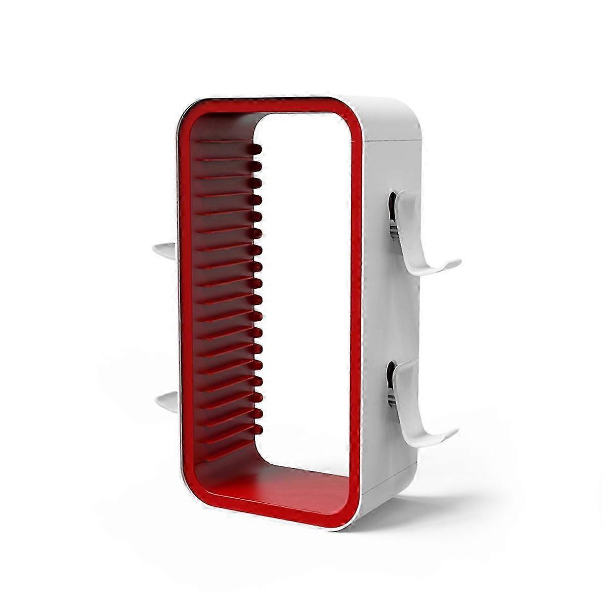 Game Storage Rack compatible withMulti-Function Disc Rack White-Red
