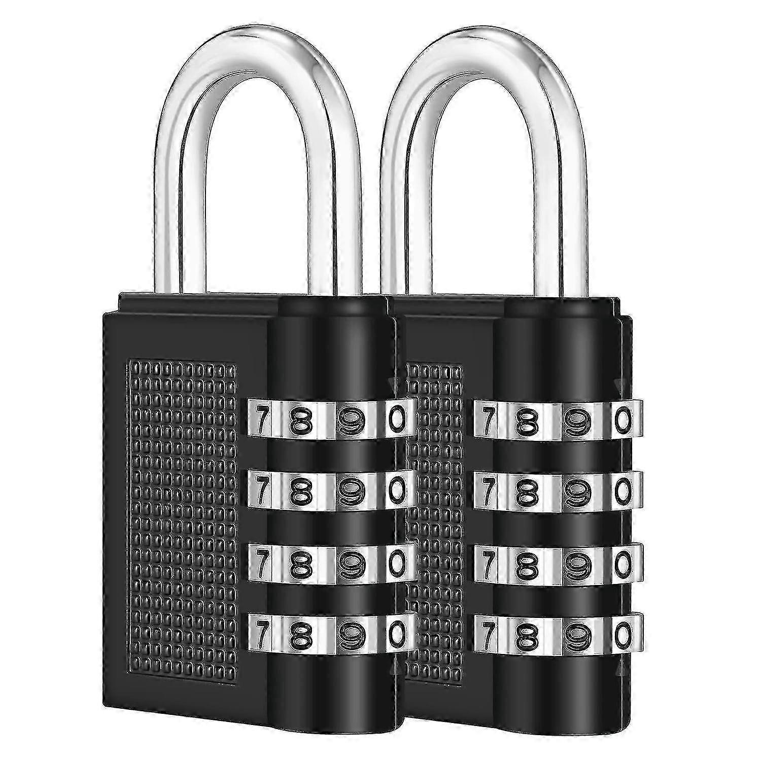 4Digit Combination Locker Padlock For School(2Pack, Black)
