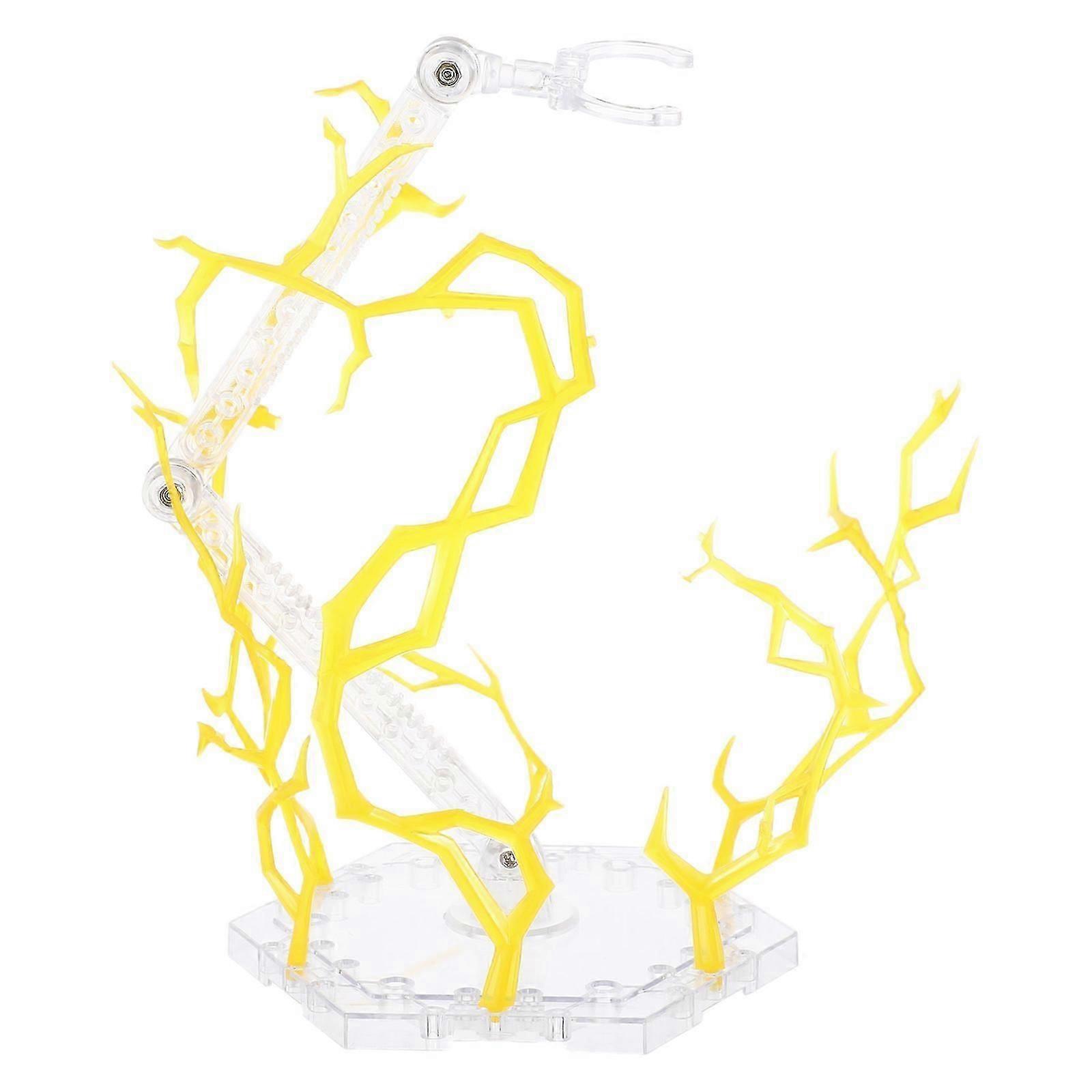 Action Figure Stand Adjustable for Posing and Display Yellow Plastic