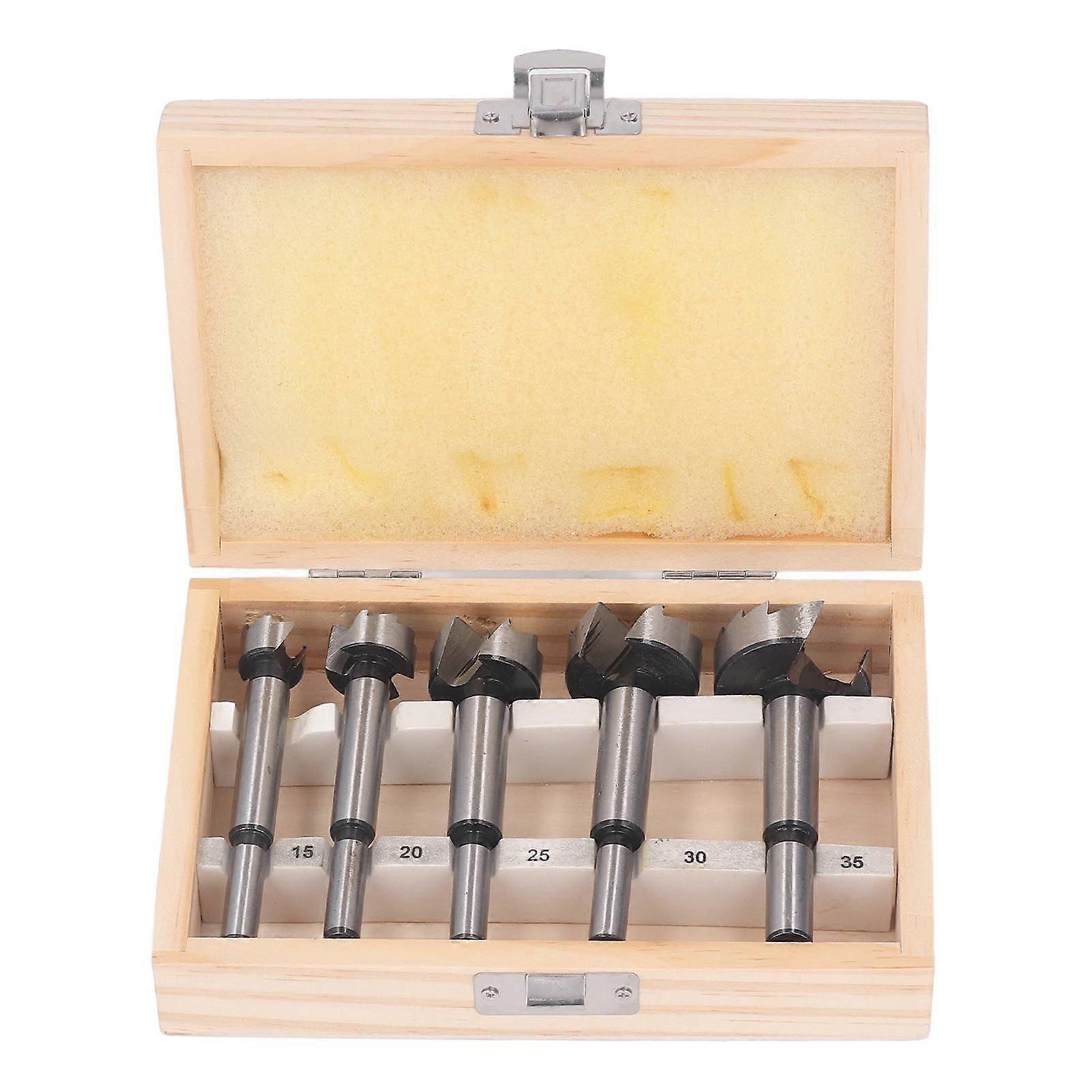 5pcs Forstner Bit Set Professional Multitooth Flat Wing Drill Bits for Woodworking Hole Saw Punching