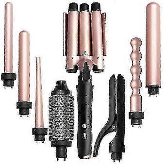 5 in 1 Curling Iron Wand Set, 3-Barrel Wave Curler Hair Crimper, Fast Heating Curling Wand for All Hair Types, Create Beach Waves & Tight Curls