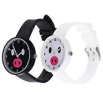 Cute Cartoon Wrist Watches for Kids with Assorted Color Style for Birthday Celebration Featuring Accurate Time Keeping 2Pcs