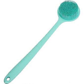 Shower Back Brush, Soft Silicone Shower Brush on the Back Shower Brush, Long Handle, Unisex - Green - Bath Brush - Dry Brush - Back Scrubber