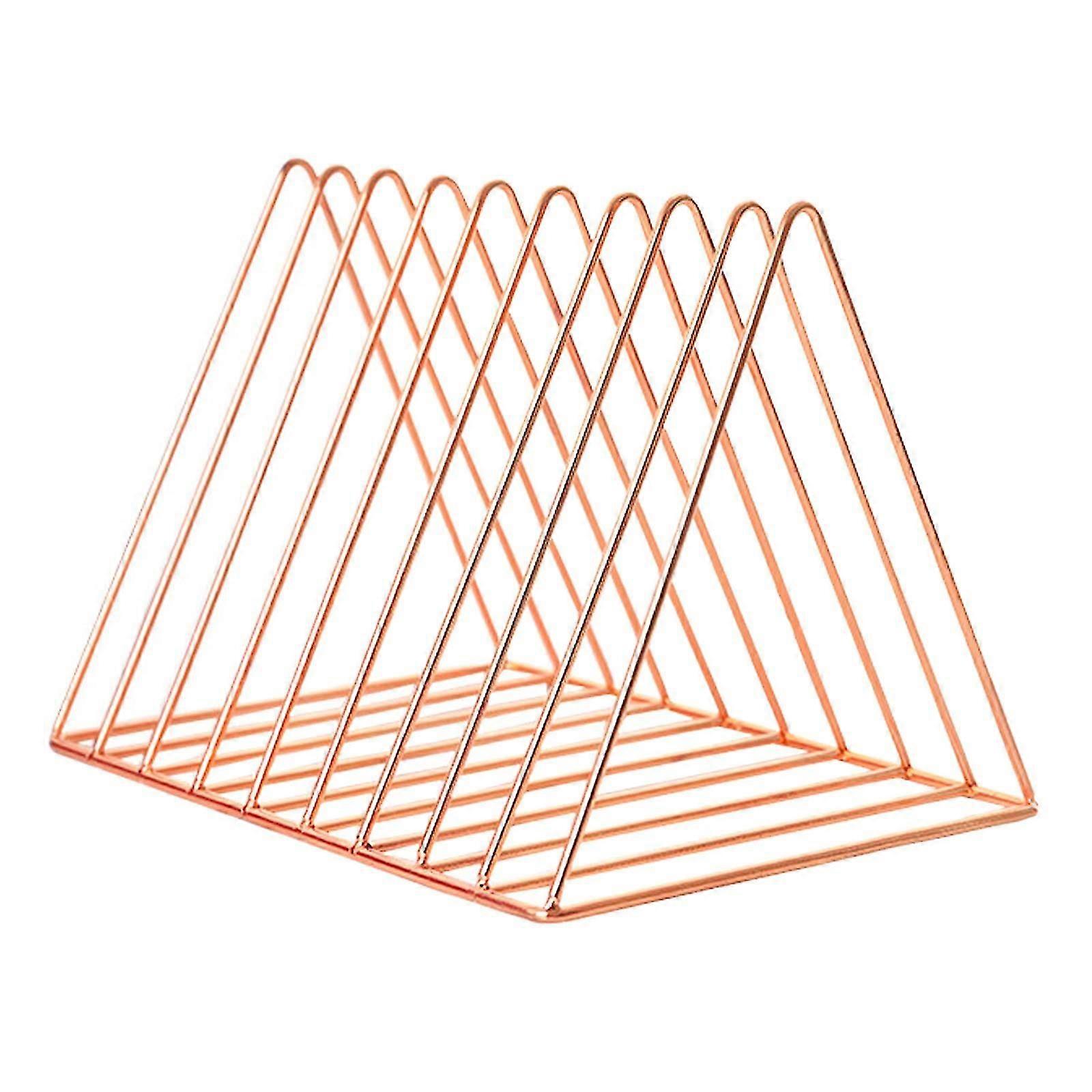 Metal Bookends Support Magazine Rack Desk Multifunctional Triangular File Manager