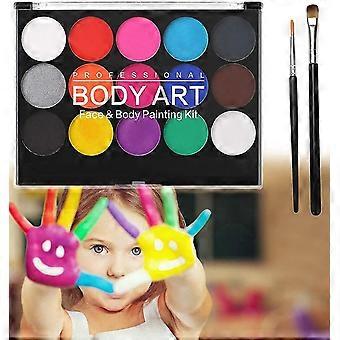Kinder Gesichtsbemalung Kit - 15 Farben Ungiftige professionelle Gesichtsfarbe Palette Waschbare sichere Gesichtsbemalung für Halloween