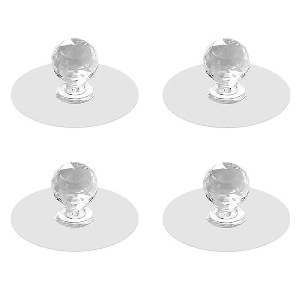 4pcs Sticky Pull Knobs Punch-free Cabinet Door Handles Transparent Door Knobs