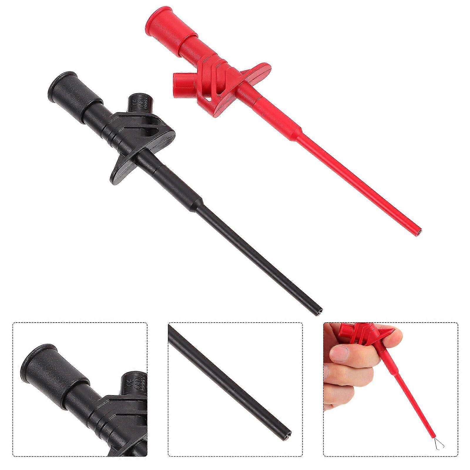 2pcs Professional Insulated Rapid Test Hook Clip High Voltage Testing Probe